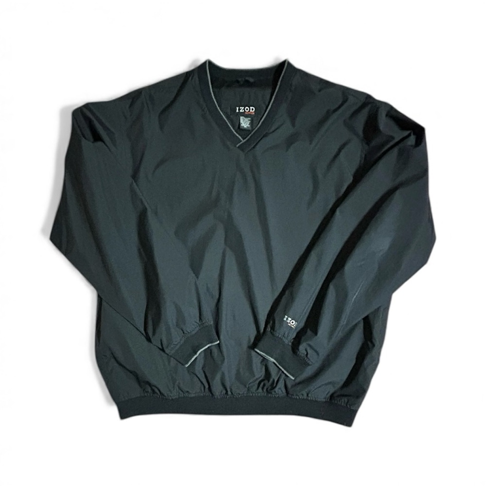 Vintage IZOD Windbreaker Jacket Black XL
